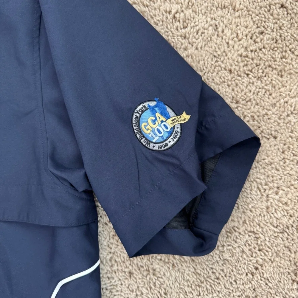 Cutter & Buck‎ WindTec Golf Pullover Mens L Navy S/S Jacket GCA 100 Sleece Patch